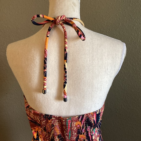 A.L.C. Adelle Tiered Printed Cotton-Poplin Halter Maxi Dress In Russet sz12 - Picture 6 of 8